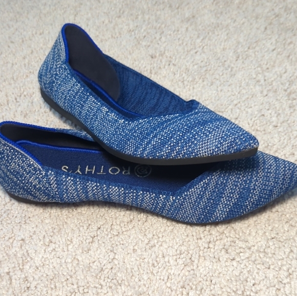Rothy's Shoes - *Retired color*Rothy's Indigo Heather Point Blue Fabric Ballet Flat Size 6.5